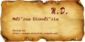 Mózsa Dionízia névjegykártya